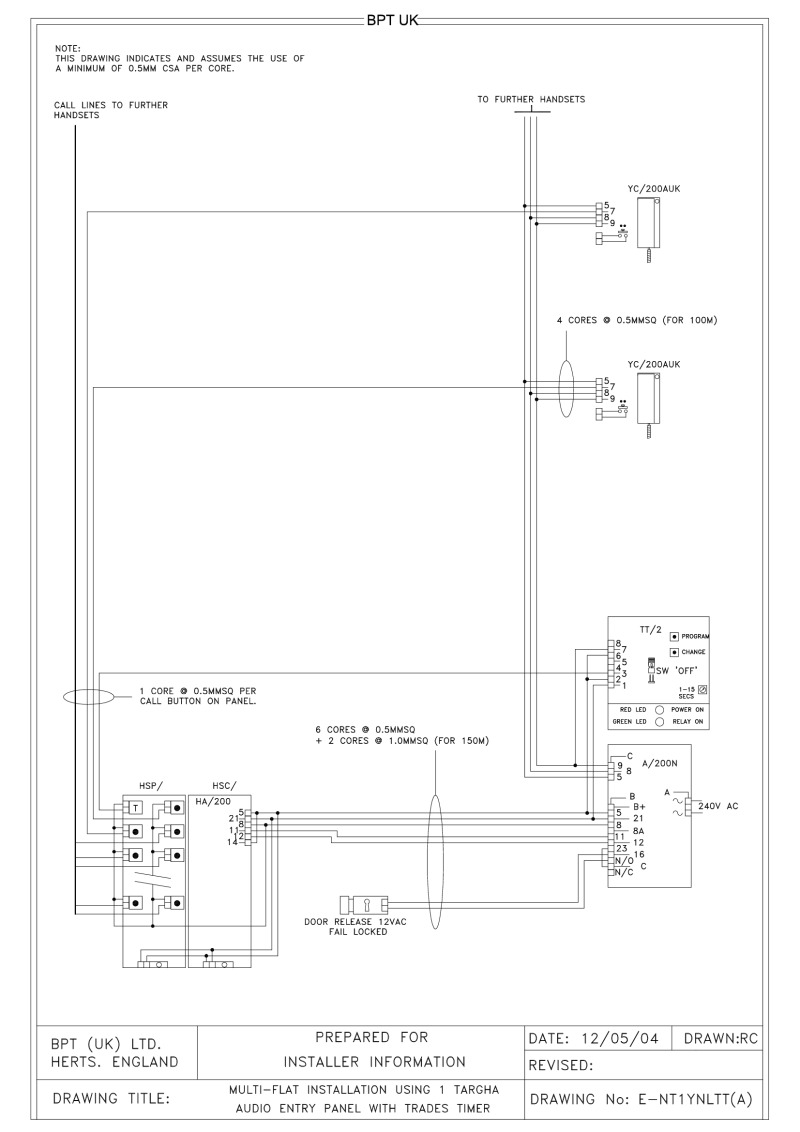 Bpt Wiring Diagrams - System 200